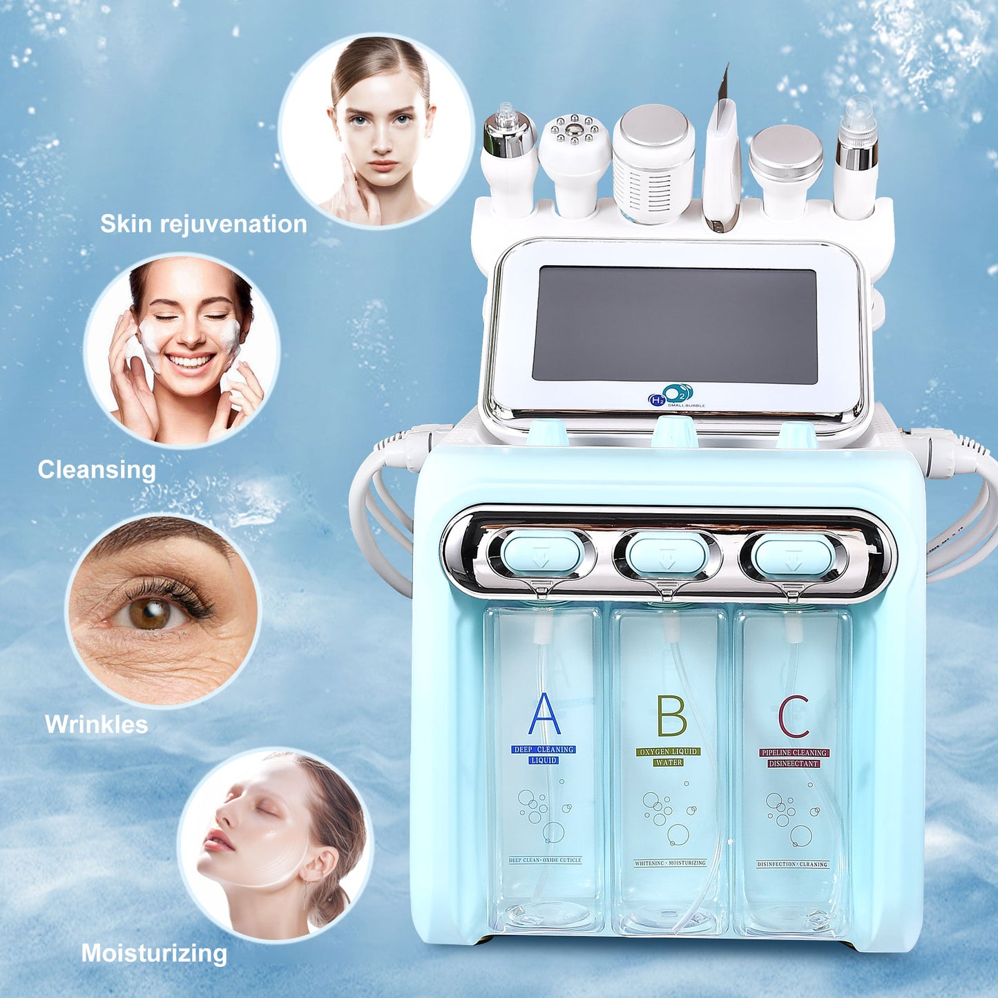 Hydrogen Oxygen Multifunctional 7 in1 Facial Care Machine with Mask