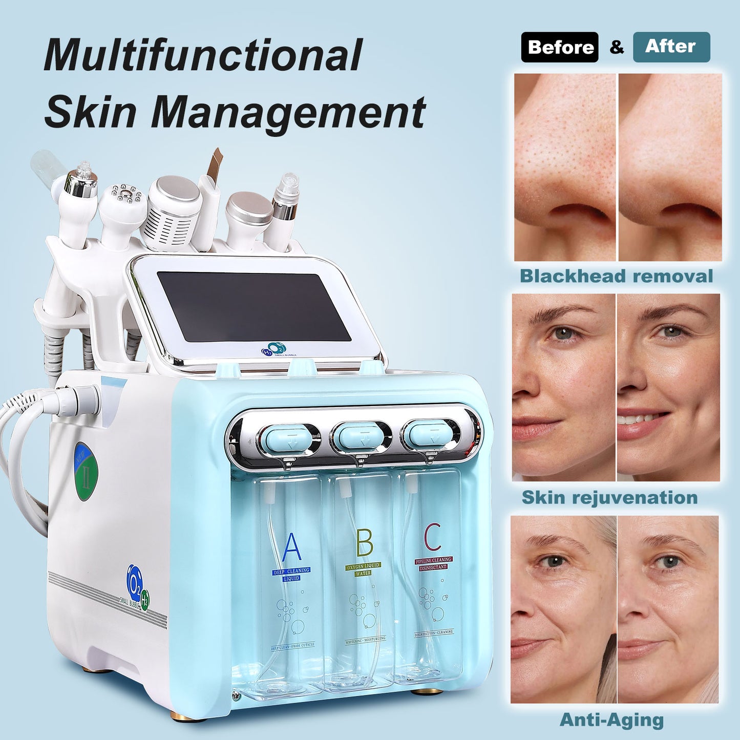 Hydrogen Oxygen Multifunctional 7 in1 Facial Care Machine with Mask