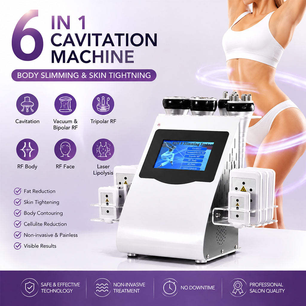 6 in 1 Multifunctional Cavitation RF Body Massager Slimming Machine