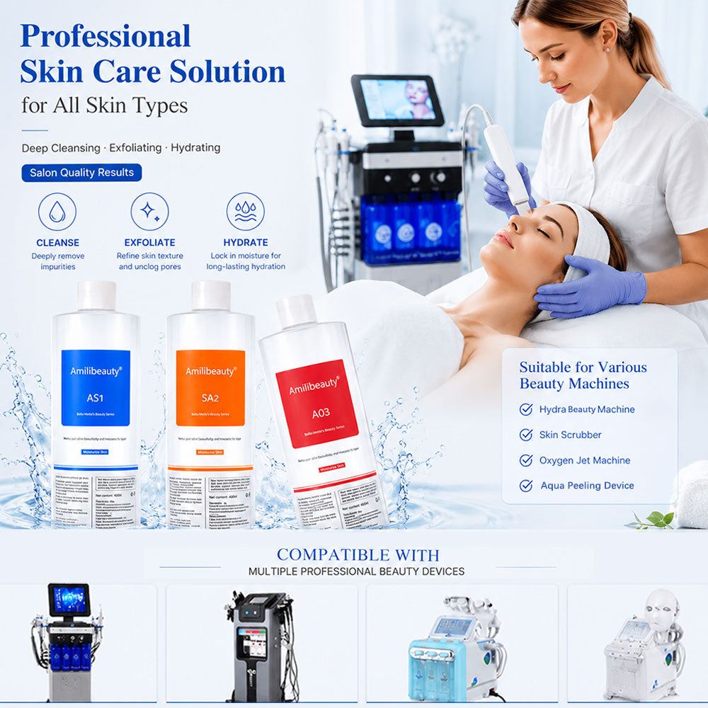 Hydrogen Oxygen Facial Special Serums Solution for Facial Cleansing, Face Skin Care, Hydrating 400ml（6 Bottles）